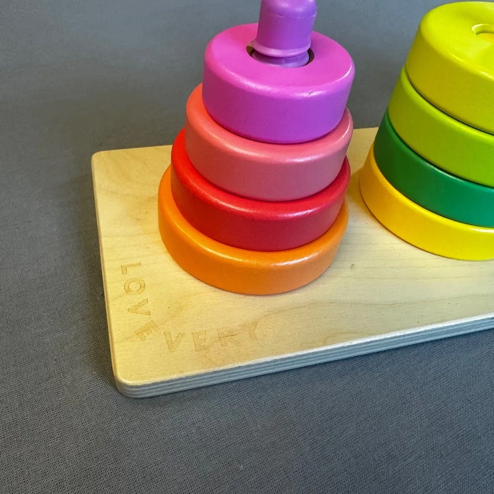 Lovevery Wooden Stacking Toy Rainbow Montessori Peg Puzzle Educational Toddler
